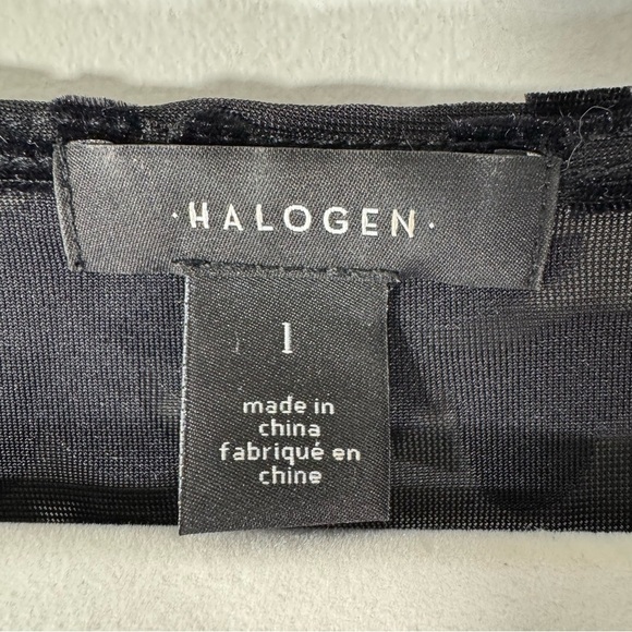 Halogen Babydoll Top Black Velvet Burnout Whimsigoth Floral - Picture 8 of 9